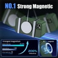 thumbnail image 4 of for iPhone 11 Pro Case, Phone Case iPhone 11 Pro Magnetic Case [Compatible with MagSafe] Translucent Matte Back Slim Shockproof Military-Grade Protection Anti-Fingerprint Cover, Dark Green, 4 of 13