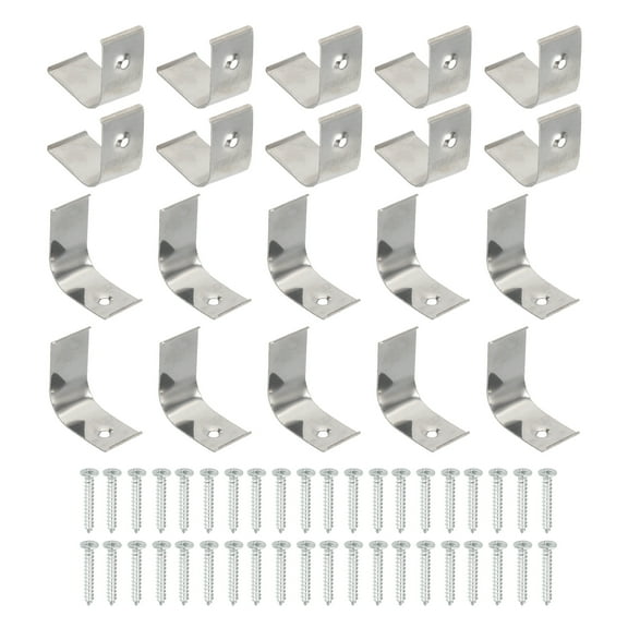 Uxcell LED Strip Clips, 30pcs Stainless Steel Mounting Brackets for 30mmx30mm LED Strip or V Aluminum Channel