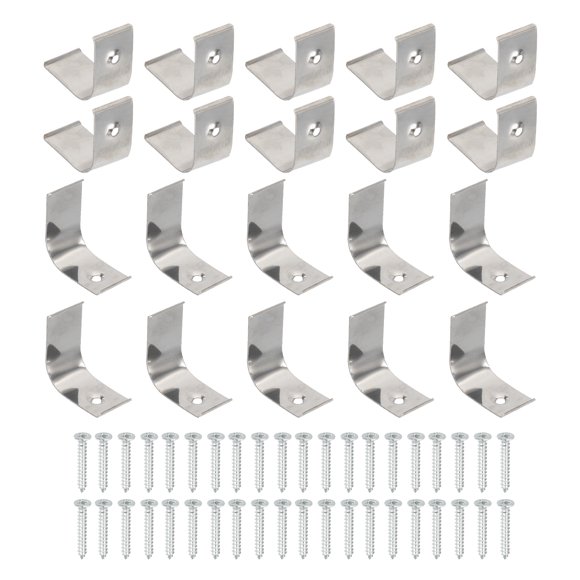 Uxcell Clips de Luz LED, 30pcs Soportes de Montaje de Acero Inoxidable para LED Strip de 30mmx30mm o Canal de Aluminio en V