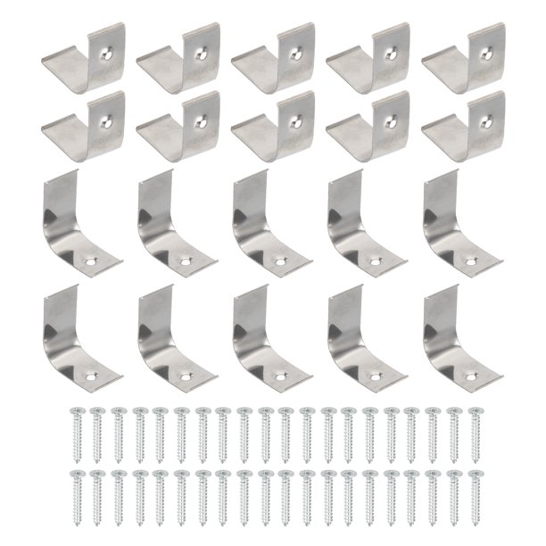 Uxcell Clips de Luz LED, 30pcs Soportes de Montaje de Acero Inoxidable para LED Strip de 30mmx30mm o Canal de Aluminio en V