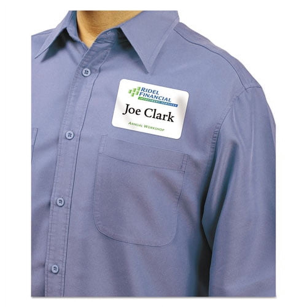 "Flexible Adhesive Name Badge Labels, 3.38 X 2.33, White, 160/pack | Bundle of 2 Packs"