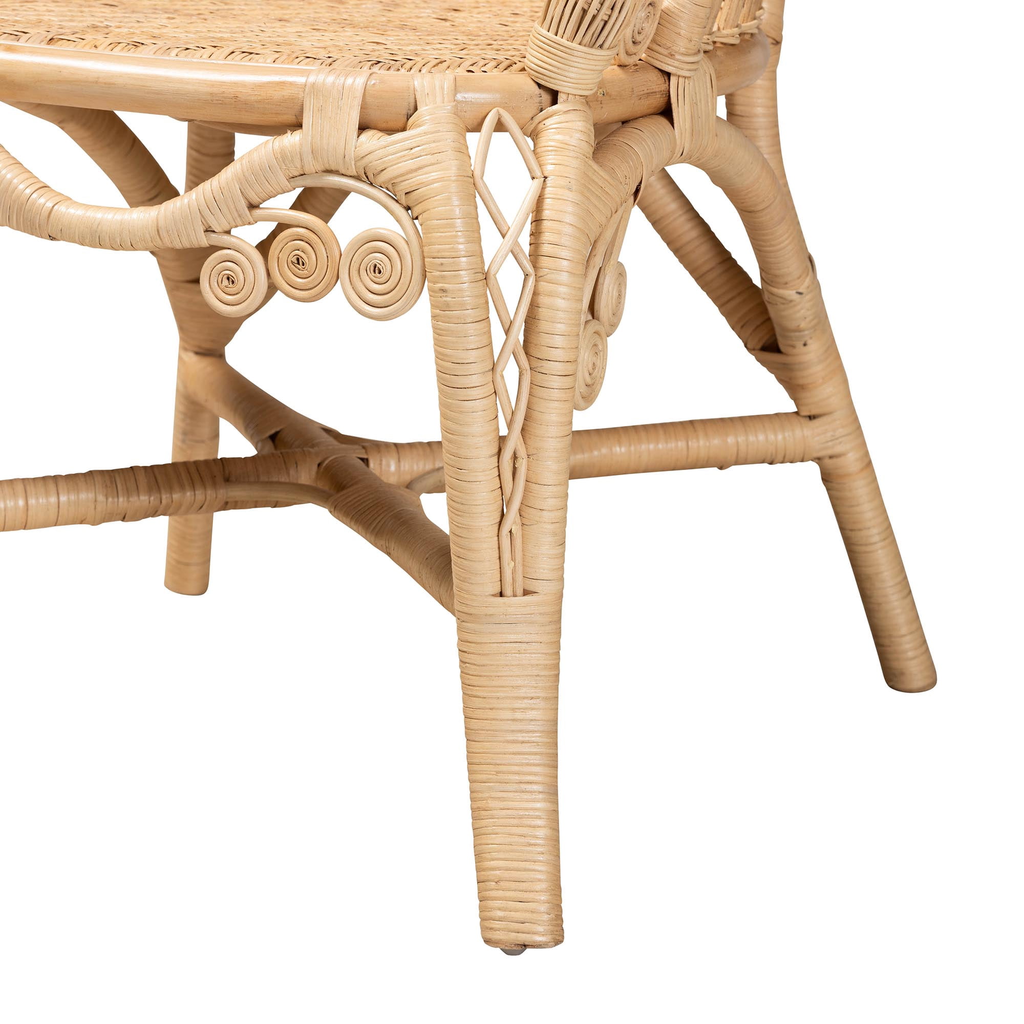 bali & pari Ratu Modern Bohemian Natural Brown Rattan Accent Chair