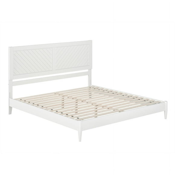 Berkshire King Wood Low Profile Platform Bed in White