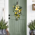 thumbnail image 3 of Artificial Teardrop Spring Summer Front Door Teardrop Wall Hanging Lemon Teardrop Floral Swag，Spring Summer Wreath for Wall Window Party Decor，21.6*13in, 3 of 9