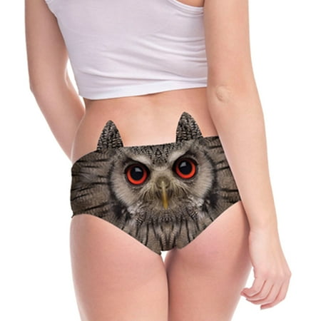 

Briefs For Women Knickers Women s Flirty Sexy Funny 3D Printed Animal Middle Waist Tail Underwears Briefs Gifts With Cute Ears Grey XL 3pcs