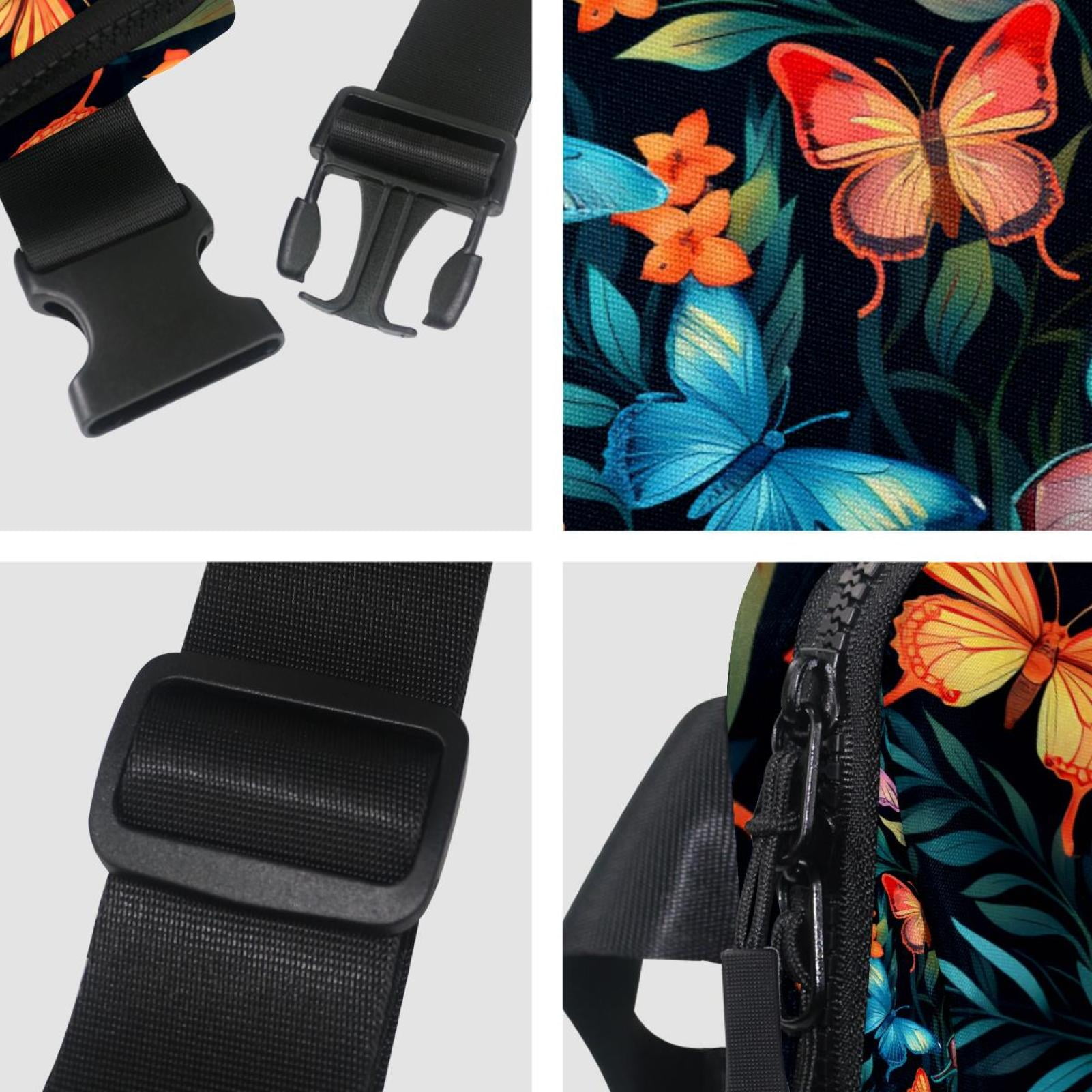 Butterfly Lightweight, Adjustable Fanny Pack with Extension Strap - Unisex Money Belt Waist Bags