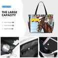 thumbnail image 3 of Balery Christmas Horse Beach Travel Bag - Water-Resistant, Large Capacity Lightweight Tote with 7 Pockets for Women and Men - Perfect for Beach, Pool, Gym, and Travel, 3 of 7