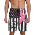 thumbnail image 1 of Fotbe Ribbon Breast Cancer Awareness Pantalones Cortos de Pijama para Hombre, Ropa de Dormir, Pantalones de Pijama Cortos para Hombre-X-Large, 1 of 6