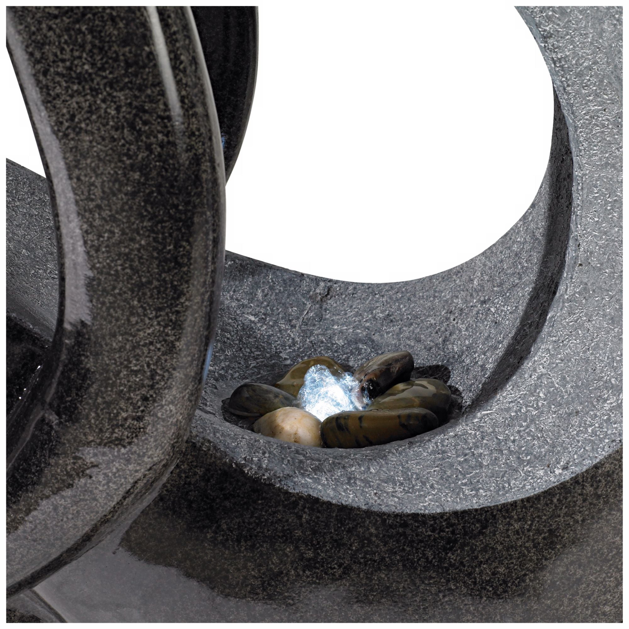 Graceful Form 43" High Large Modern Zen Indoor Outdoor Decor Resin Floor Fountain with Light LED Outside