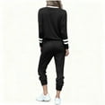 thumbnail image 4 of VBTAPA 2 Piece Lounge Sets for Women Long Sleeve Tops Cinch Bottom Sweatpants Sweatsuits with Pockets Black XL, 4 of 9