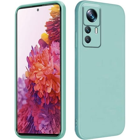 Compatible with Xiaomi 12T Pro Case Silicone Ultra Slim TPU Cases Shockproof Anti-Scratch Xiaomi 12T Pro Phone Case Square Edges Protective Case (Xiaomi 12T Pro, Light Cyan)