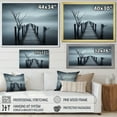 thumbnail image 4 of Designart "Monochromatic Black And Grey Pier Horizon" Coastal Pier Floater Framed Wall Art Prints, 4 of 5