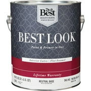 1 PK, Best Look Latex Premium Paint & Primer In One Flat Enamel Interior Wall Paint, Neutral Base, 1 Gal.