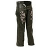 Milwaukee Leather ML1187 Ladies Black and Pink Leather Chaps with Reflective Tribal Embroidery Large