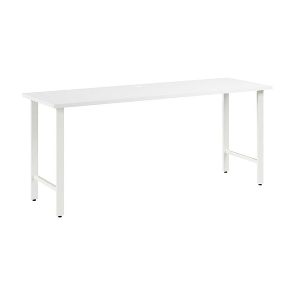 Hustle 72W x 24D Computer Desk with Metal Legs in White - Engineered Wood