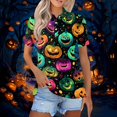 thumbnail image 2 of IYYVV Halloween Polo Shirts for Women Hawaiian Golf Shirts Short Sleeve Funny Ghost Pumpkin Printed Athletic Sport Golf Tops Light Blue L, 2 of 5
