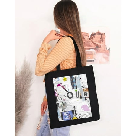 vintage Olivia And Rodrigo Sour Merch Bag Gift Black Tote Bag-TH38427