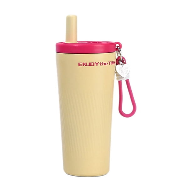 Botella de agua aislada de acero inoxidable con pajita,vaso térmico con aislamiento al vacío de gran capacidad,ideal para el hogar,camping,oficina y actividades al aire libre.