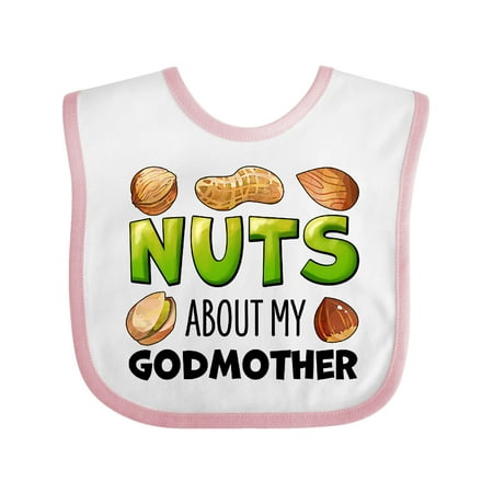 

Inktastic Nuts About My Godmother- Peanut Almond Pistachio Gift Baby Boy or Baby Girl Bib