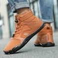 thumbnail image 4 of Womens Barefoot Wide Toe Snow Boots 2025 Winter Waterproof Non Slip Fleece Lined Zero Drop Hiking Fashion Sneakers Mid Calf Walking Combat Ankle Booties, 4 of 6
