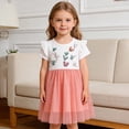 thumbnail image 2 of Robe à Manches Courtes à Col Rond pour Filles, Robe Décontractée en Maille pour Tout-Petits pour le Printemps et l'Été, Robe Rayée Mignonne Douce et Respirante pour Petites Filles, Tenue Décontractée Quotidienne pour Enfants Actifs de 2 à 8 Ans, 2 of 9