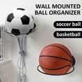 thumbnail image 4 of Wall-Mounted Basketball Rack, Basketball Football Storage, Adjustable Height, Modern Design, For Gym/Indoor Play, Multi-Ball Display, Heavy-Duty Steel Construction, Sports Equipment, Blahzhy, 4 of 6