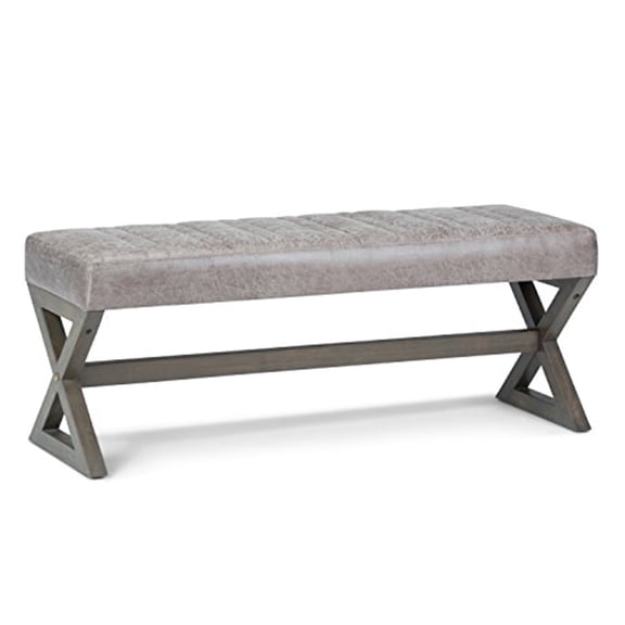 Simpli Home Salinger 48W Large Ottoman Trestle Bench