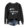 thumbnail image 4 of Uootdi Womens Cute Print Daily Long Sleeve Shirts Round Neck Letter Graphic Sweatshirt Pullover Relaxed Fit Pullover Fall Clothes Gift, 4 of 6