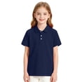 thumbnail image 6 of Girls School Uniform Polo Shirt Casual Summer Comfy Soft Short Sleeve Knit Top Back to School Outfit, 6 of 7