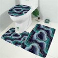 thumbnail image 2 of Blue Green Gold Marble Pattern Bathroom Rugs Sets 3 Piece,Toilet Cover Set,Absorbent Non Slip Bathroom Mats Sets with U-Shaped Contour Rug Toilet Rug Set, 2 of 5