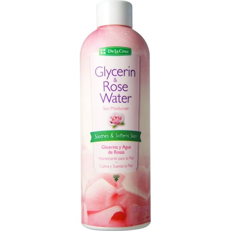 De La Cruz Glycerin & Rose Water Skin Moisturizer 8 oz (Pack of