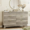 thumbnail image 3 of FANRAL 6 Drawer Dresser Fluted Dresser for Bedroom,Wooden Chest Of Drawers Modern Dresser for Closet,Gray Dresser, 3 of 6
