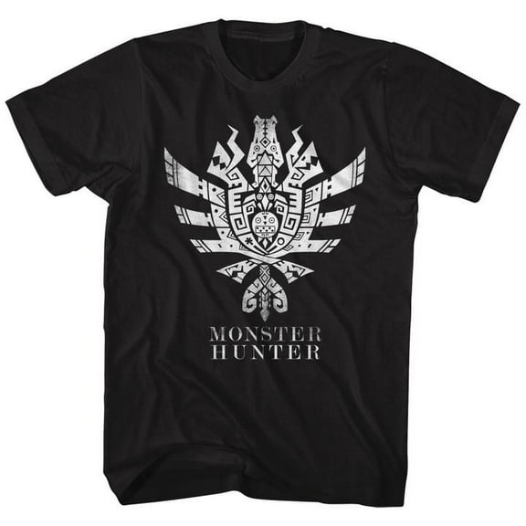Monster Hunter4U Symbol Black Adult T-Shirt 4Xl