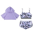 thumbnail image 3 of YONGHS Kids Girls 3 Piece Gym Dance Sport Outfit Crop Hoodie Cami Bra and Camouflage Shorts Set Purple 12, 3 of 5