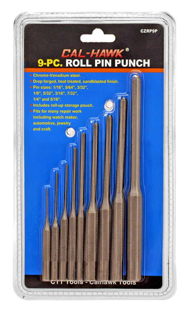9pc Forged Steel Roll Pin Punch Set in Roll Up Case Rifle Gunsmithing Jewelers 