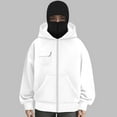 thumbnail image 3 of TTUHYWXI Balaclava Hoodie Jacket for Women Men, Y2K Zip Up Fashion Outerwear Double Layer Hooded Pullover, Winter Hip Hop (Clear, S), 3 of 4