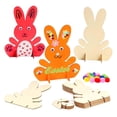 thumbnail image 4 of Recortes de de madera de Pascua, recortes de conejo de Pascua sin terminar para manualidades de Pascua, decoraciones de primavera de Pascua,, 4 of 9