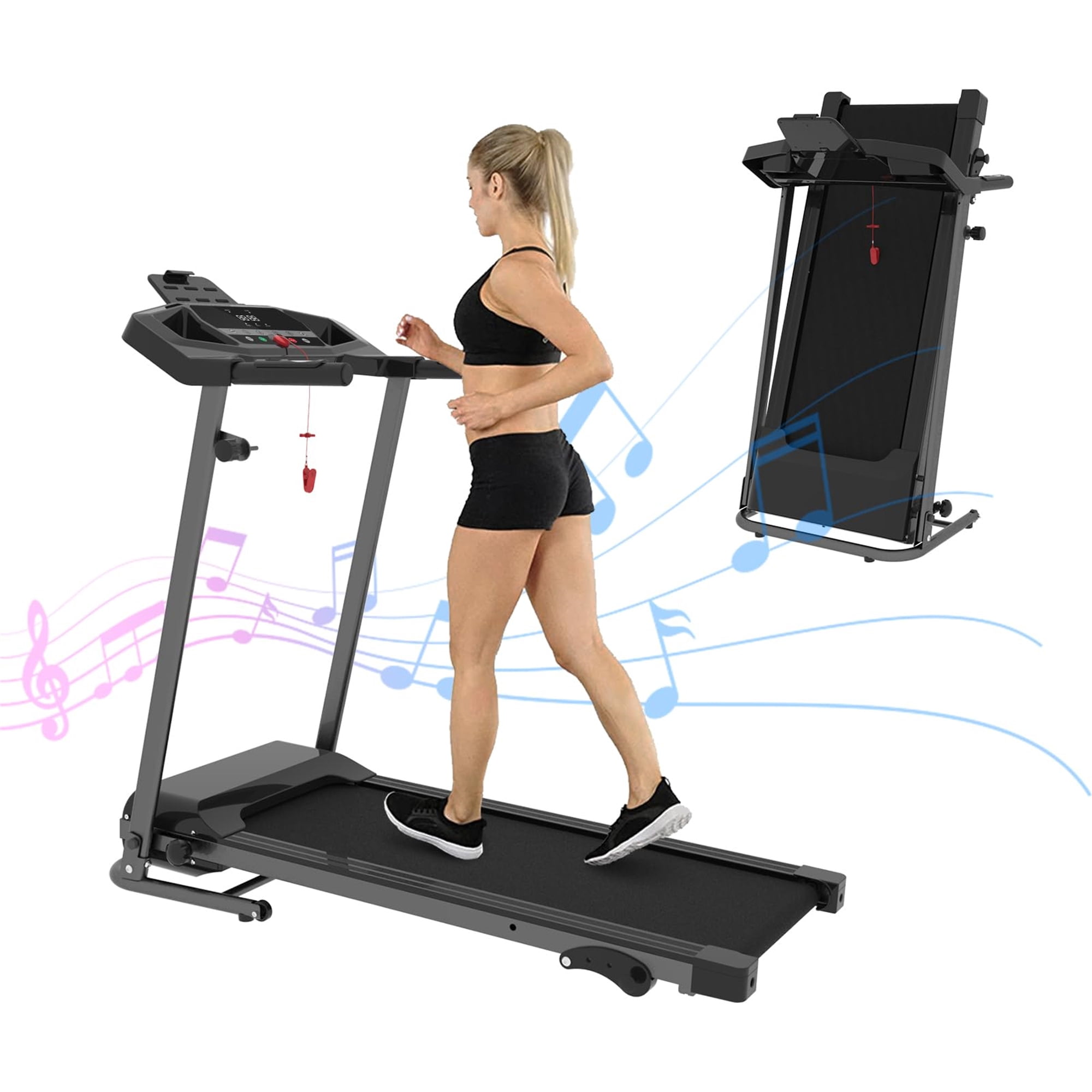 Aukfa Electric Running Exercise Treadmill, Black, 245 lb