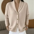 thumbnail image 2 of MSJUHEG Button Down Cardigan Women's Long Sleeve Blouses Cardigan Sweaters Crop Cardigan Sweater Oversized Sweater Knit Sweater for Dresses Open Front Tops Fashion Sweater Beige L, 2 of 5