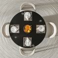 thumbnail image 5 of 46" Modern Wood Round Dining Table,Tabacco Oak,Dining Room&Kitchen,Black, 5 of 7