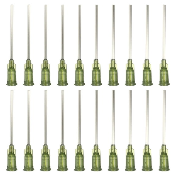 14Ga Dispensing Needles, 102PCS 1.5 Inch Industrial Blunt Tip Dispensing Needle Syringes with Luer Lock Needle for Refilling Liquid Inks Adhesive Glue Oil,Dark Green
