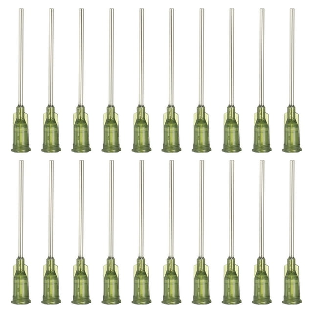 Agujas de dispensación de 14Ga, 102PCS, agujas de dispensación de punta roma de 1.5 pulgadas con jeringas de bloqueo Luer para rellenar tintas líquidas, pegamento adhesivo y aceite, verde oscuro