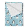 thumbnail image 2 of Hedgehog Soft Flannel Fleece Blanket, Watercolor Artwork Smiling Happy Characters with White Daisies on Blue, Cozy Plush for Indoor and Outdoor Use, 50" x 70", Pale Blue Grey White, by Ambesonne, 2 of 5