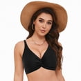 thumbnail image 3 of HCNTES Womens Underwire Bikini Top Push Up Bathing Suit Tops Padded Large Bust Swimsuits Tops Only(XL,a92-Black), 3 of 9