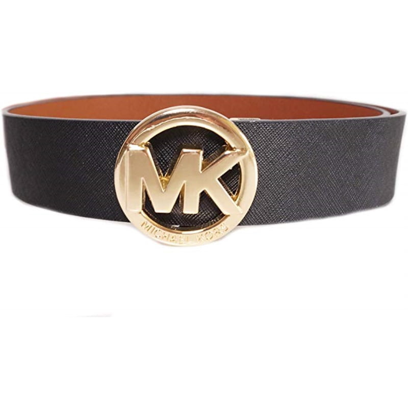 Michael Kors Womens Saffiano Leather Reversible MK Logo Belt 