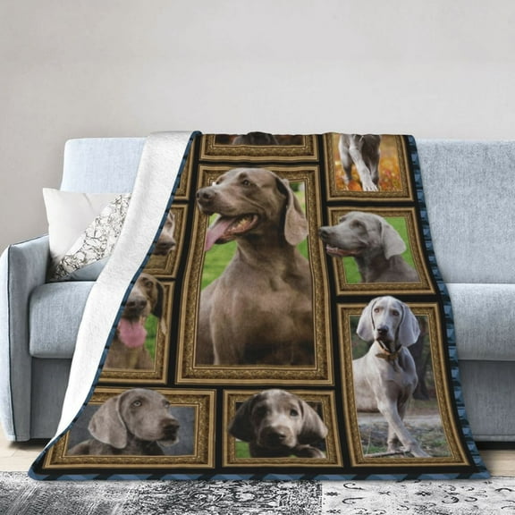 Weimaraner Dog Blanket Gifts For Kids Adults - Lightweight Throw Blanket For Bedroom Living Room Decor Soft Fuzzy Fleece Cozy Plush Bed Couch 40"X30"