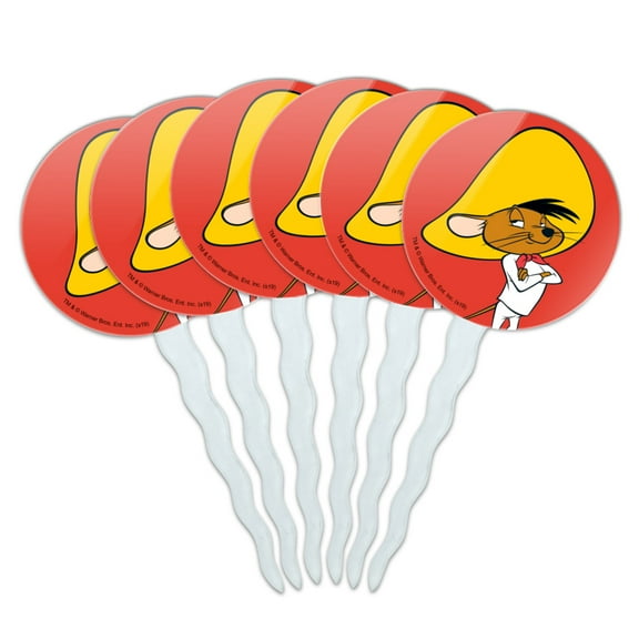 Looney Tunes Speedy Gonzales Cupcake Picks Toppers Decoration Set of 6
