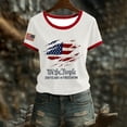 thumbnail image 2 of Youpwaven Women's USA 250th Anniversary T-Shirt, We The People American Flag Graphic Ringer Tee, Independence Day 1776-2026 Casual Short Sleeve Top S-2XL, 2 of 8