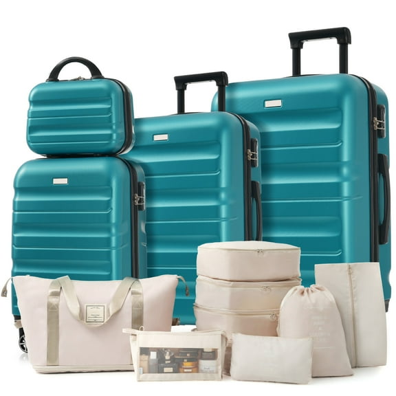 Hardshell ABS Luggage Set - Carry-On Suitcases with Dual Spinner Wheels,Check-In Sizes for Travel & Business