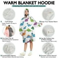 thumbnail image 5 of Wearable Oversized Blanket,White Dinosaurs Pattern Wearable Blanket Hoodie for Adults,Cozy Hooded Blankets with Super Pockets,Super Warm Fuzzy Pullover for Women & Men, 5 of 6